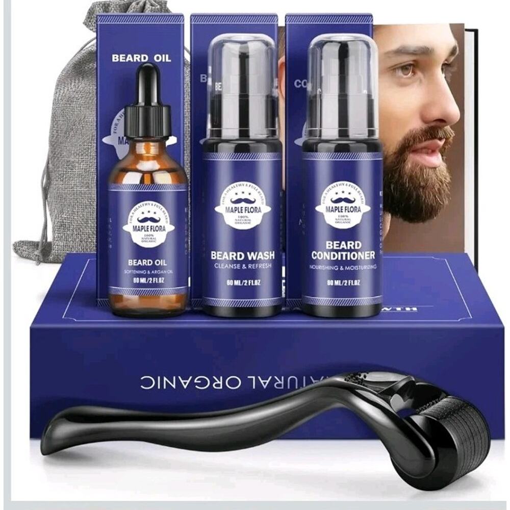 Beard Gift Kit - Oil,Wash,Conditioner, Roller (Needle Length: 0.25mm) s25